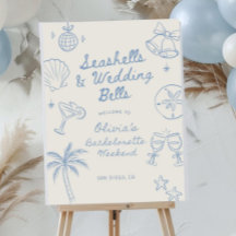 Seashells Wedding Welcome Sign: Bachelorette Party