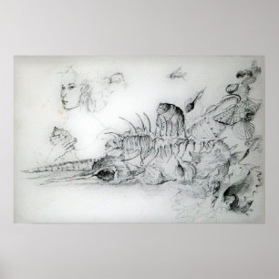 SEASHELLS WITH YOUNG GIRL POSTER