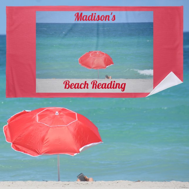 Seashore Beach Reading Red Beach Towel (Creator Uploaded)
