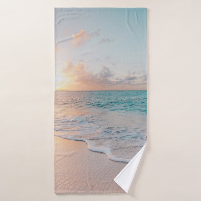 Seashore during golden hour bath towel (Bath Towel)