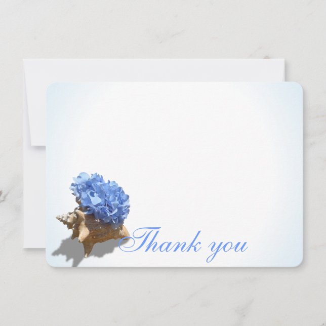 Seashore Hydrangea Flat Card Thank You (Front)