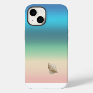 Seashore Rainbow with Seashell in Gradient Stripes iPhone 14 Case