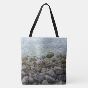 seashore rocks tote bag