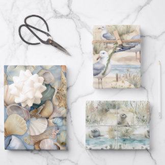 Seashore Scenes  Wrapping Paper Sheet