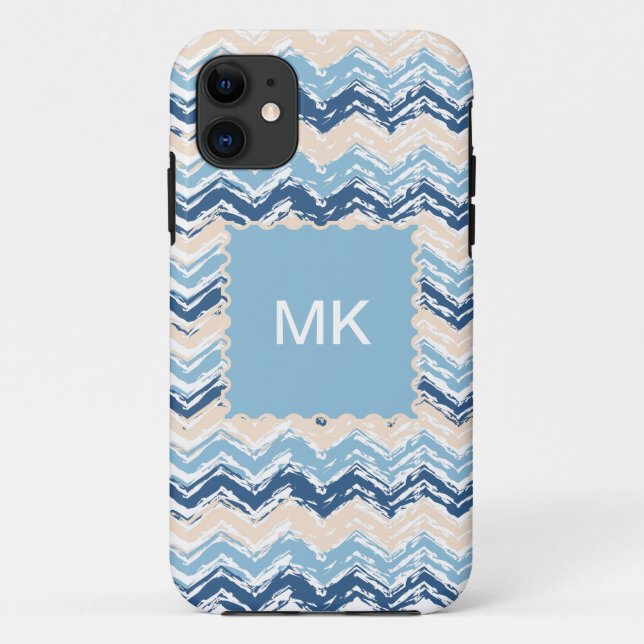 Seashore Scribble ZigZag Case-Mate iPhone Case (Back)