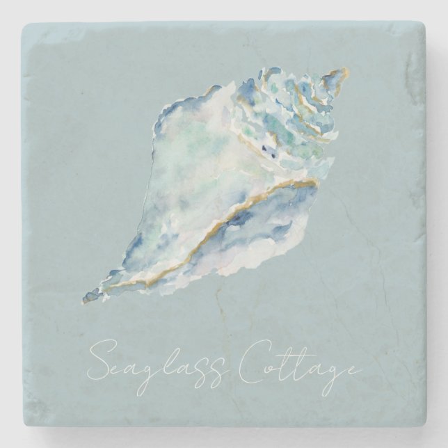 Seashore Shell  Stone Coaster (Front)