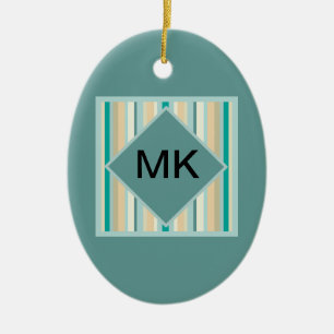 Seashore Stripes Pattern Ceramic Tree Decoration
