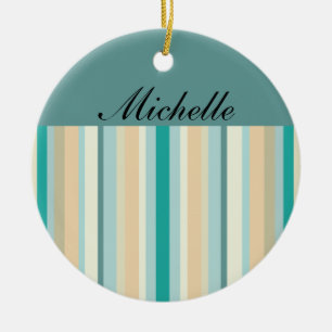 Seashore Stripes Pattern Ceramic Tree Decoration