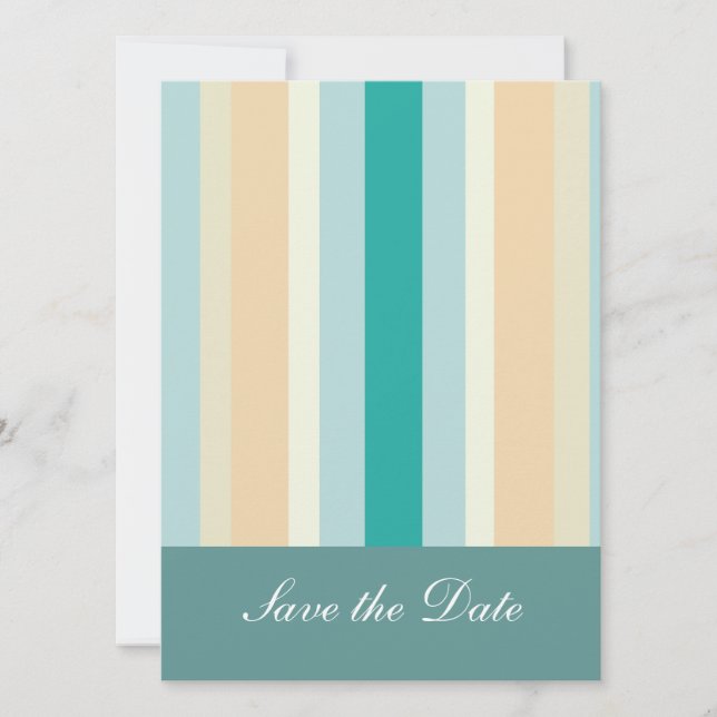 Seashore Stripes Pattern Save The Date (Front)