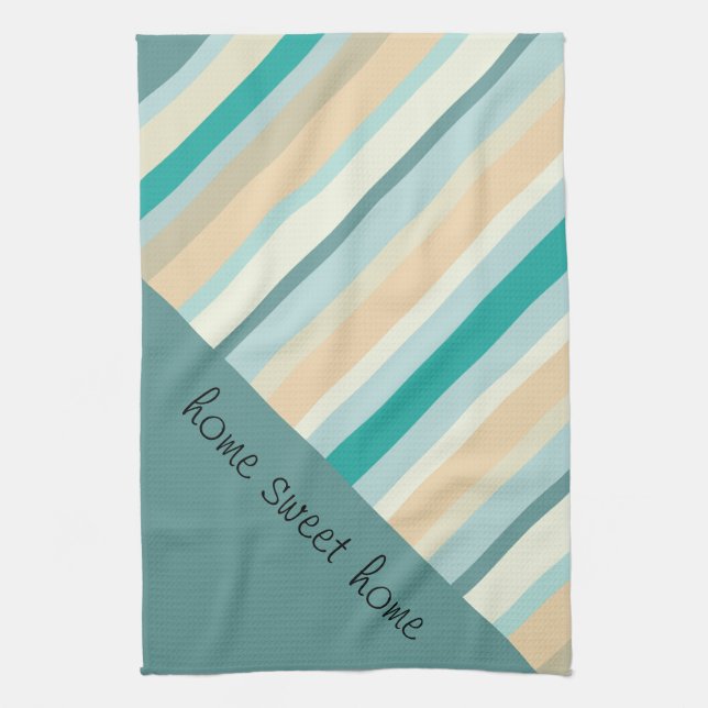 Seashore Stripes Pattern Tea Towel (Vertical)