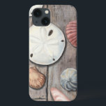 Seashore Treasures iPhone 13 Case<br><div class="desc">Megan Meagher is known for her simple art pieces. This image captures the simplicity of the seashore's treasures, including sand dollars and seashells in a pastel coloured tone. Meagher encompasses a wooden background in her image to contrast these treasures. Get this fine art print today on wood colour on your...</div>