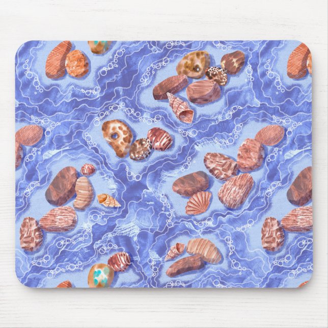 Seashore, waves, pebbles mouse pad (Front)