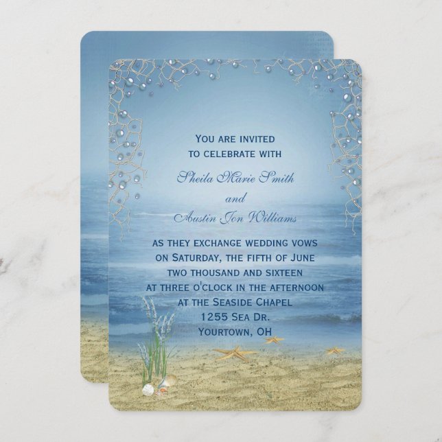 Seashore Wedding Invitation (Front/Back)