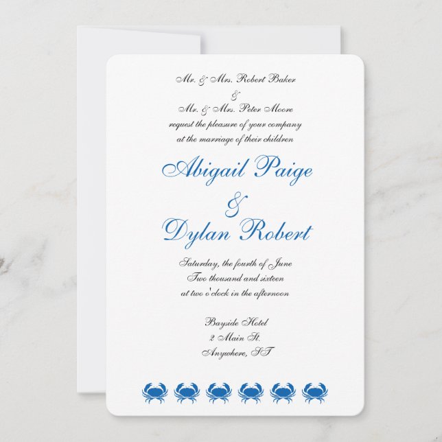 "Seashore" Wedding Invitations (Front)