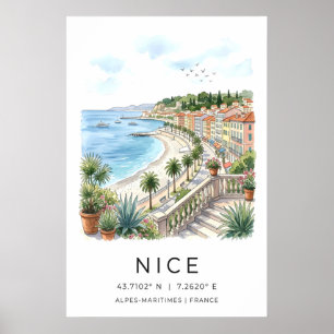 Seaside Art Print French Riviera Vista (Travel