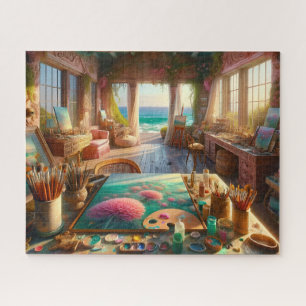 Seaside Artist Studio by the Ocean Jigsaw Puzzle