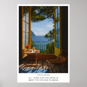 Seaside Balcony Wall Art Print - Romantic Morning