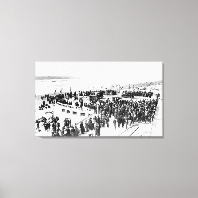 Seaside Beach and Promenade Photograph 2 Canvas Print (Front)