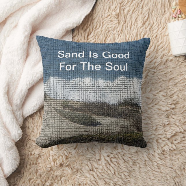 Seaside Beach Landscape Photo Vacation Ocean Waves Cushion (Blanket)
