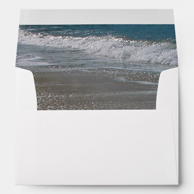 Seaside Beach & Sand 5x7 Wedding Invitation Envelope (Back (Bottom))