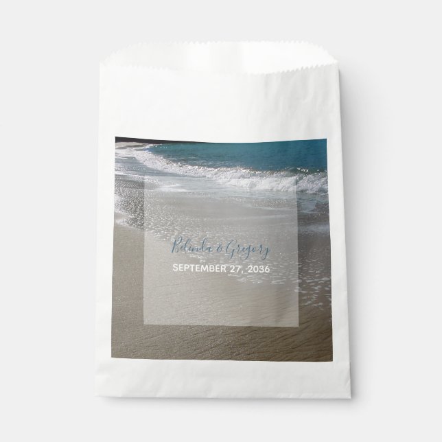 Seaside Beach & Sand Wedding  Favour Bags (Front)