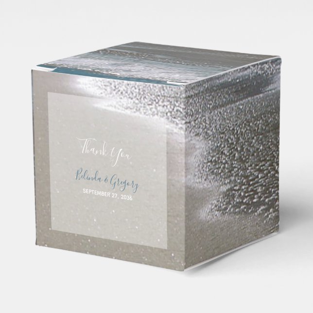 Seaside Beach & Sand Wedding  Favour Box (Front Side)