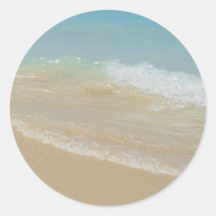 Seaside Beach Sea Waves Blank Template Classic Round Sticker