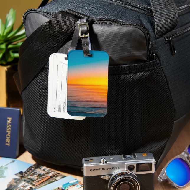 Seaside beach sunrise  luggage tag (Front & Back)
