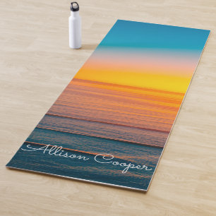 Seaside beach sunrise yoga mat