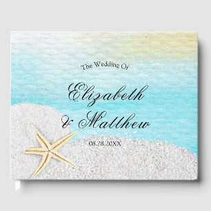 Seaside Beach White Sand Wedding Guest Book