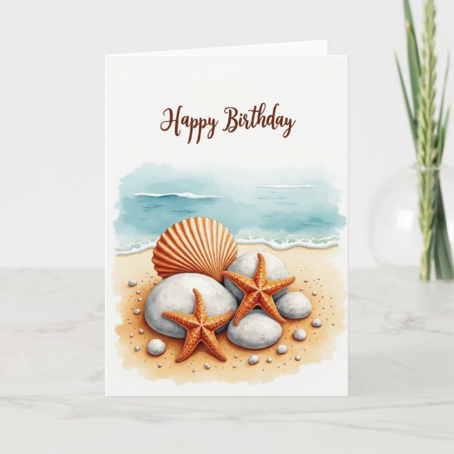Seaside Birthday Shell Card (Front)