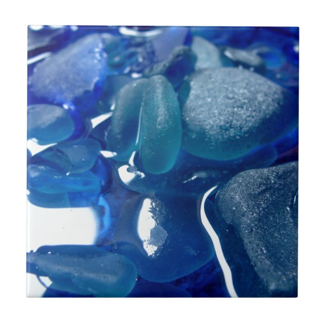 Seaside Blue Sea Glass Tile (Front)