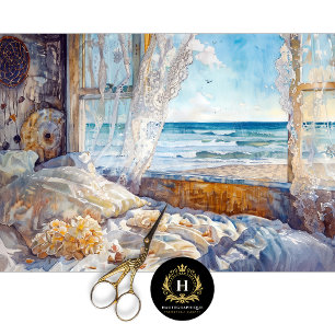 Seaside Caravan Bedroom View Decoupage Tissue Paper