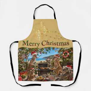 Seaside Christmas BBQ with Kangaroos and Koalas Apron