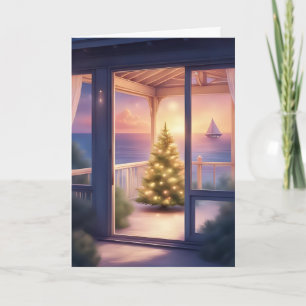 Seaside Christmas Glow Card