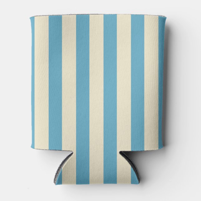 Seaside Clean Aqua Sky Striping Can Cooler (Front)