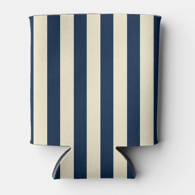Seaside Clean Deep Sea Blue Striping Can Cooler (Front)