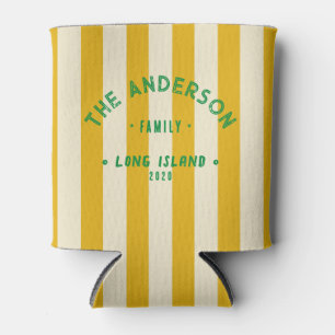 Seaside Clean Warm Sunflower Striping &Family Name Can Cooler