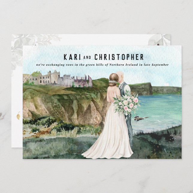 Seaside Coastal Castle | Wedding Reception Invitation (Front/Back)