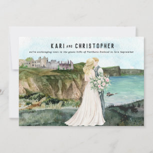 Seaside Coastal Castle Wedding Reception Invitation