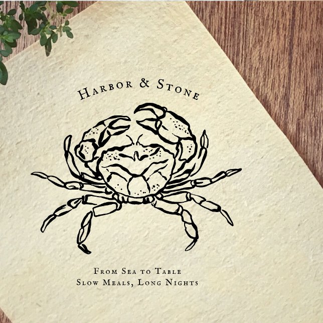 Seaside Coastal Crab Illustration Rubber Stamp (Creator Uploaded)