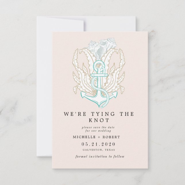 seaside coastal elegant  Photo Save The Date Invitation (Front)