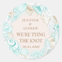 seaside coastal save the date monogram