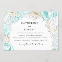 seaside coastal turquoise gold Wedding