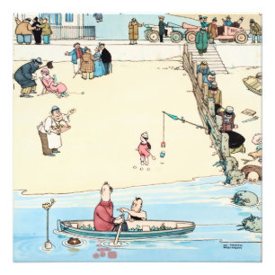 “Seaside Crime” by W Heath Robinson Photo Print