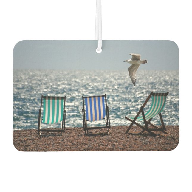 Seaside Deck Chairs and Seagull Car Air Freshener (Front)