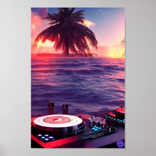 SEASIDE DJ SETUP POSTER