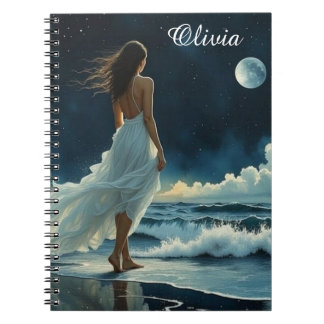 Seaside Escape under the Moon | Coastal Art Notebook