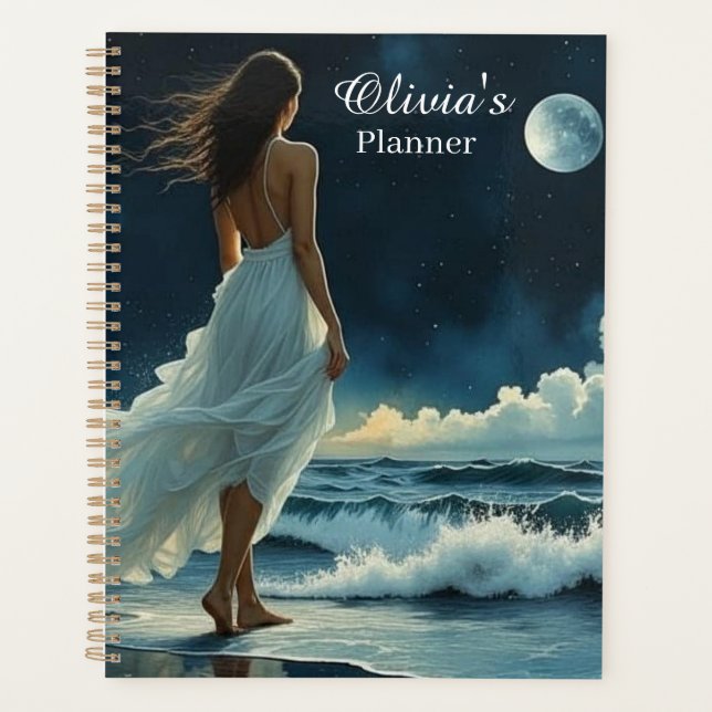  Seaside Escape under the Moon | Coastal Art Planner (Front)