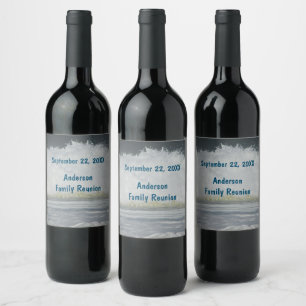 Seaside Family Reunion Ocean Annual Beach Vacation Wine Label
